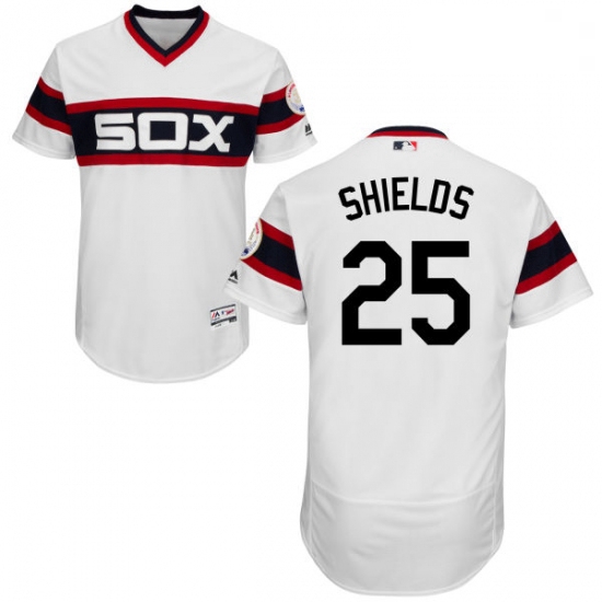 Mens Majestic Chicago White Sox 33 James Shields White Alternate Flex Base Authentic Collection MLB 