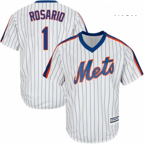 Mens Majestic New York Mets 1 Amed Rosario Replica White Alternate Cool Base MLB Jersey