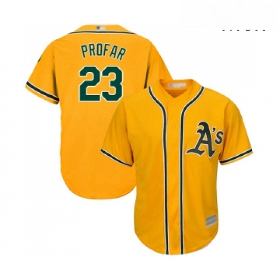 Mens Oakland Athletics 23 Jurickson Profar Replica Gold Alternate 2 Cool Base Baseball Jersey