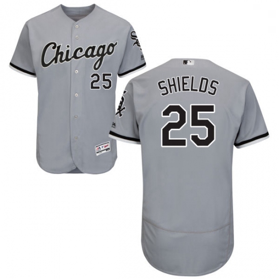 Mens Majestic Chicago White Sox 33 James Shields Grey Road Flex Base Authentic Collection MLB Jersey