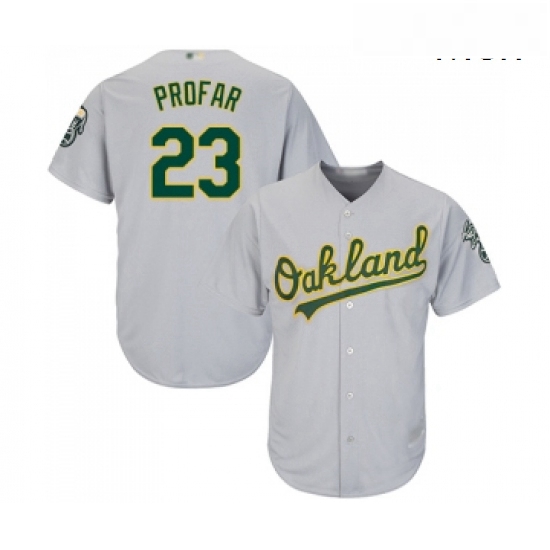 Mens Oakland Athletics 23 Jurickson Profar Replica Grey Road Cool Base Baseball Jersey