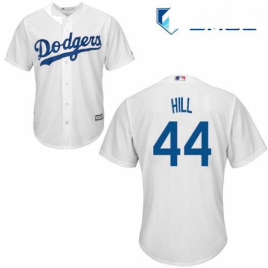 Mens Majestic Los Angeles Dodgers 44 Rich Hill Replica White Home Cool Base MLB Jersey