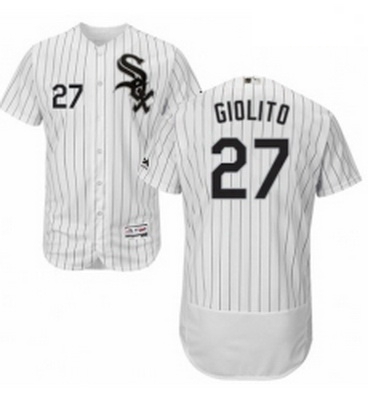 Mens Majestic Chicago White Sox 27 Lucas Giolito White Home Flex Base Authentic Collection MLB Jerse