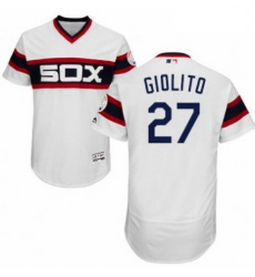 Mens Majestic Chicago White Sox 27 Lucas Giolito White Alternate Flex Base Authentic Collection MLB 