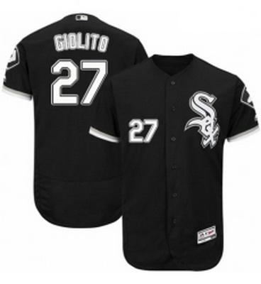 Mens Majestic Chicago White Sox 27 Lucas Giolito Black Alternate Flex Base Authentic Collection MLB 