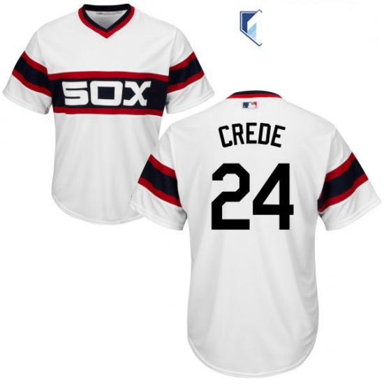 Mens Majestic Chicago White Sox 24 Joe Crede White Alternate Flex Base Authentic Collection MLB Jers