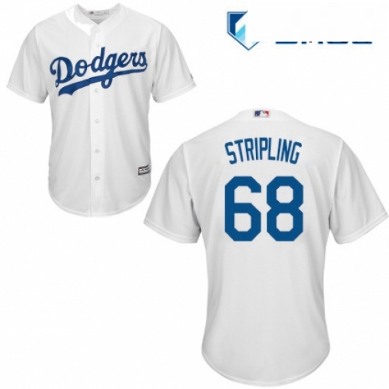 Mens Majestic Los Angeles Dodgers 68 Ross Stripling Replica White Home Cool Base MLB Jersey