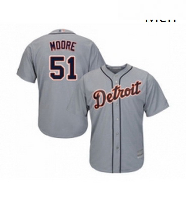 Mens Detroit Tigers 51 Matt Moore Replica Grey Road Cool Base Baseball Jersey