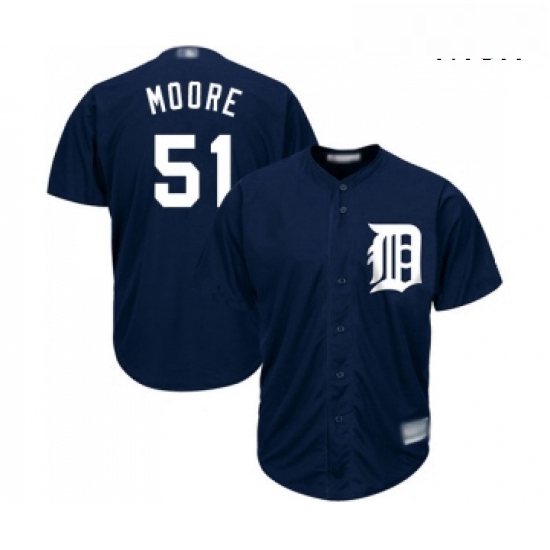 Mens Detroit Tigers 51 Matt Moore Replica Navy Blue Alternate Cool Base Baseball Jersey