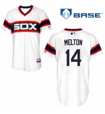 Mens Majestic Chicago White Sox 14 Bill Melton White Alternate Flex Base Authentic Collection MLB Je