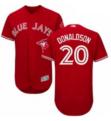 Mens Majestic Toronto Blue Jays 20 Josh Donaldson Scarlet Flexbase Authentic Collection Alternate ML