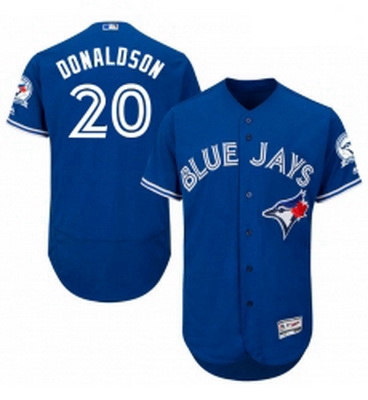 Mens Majestic Toronto Blue Jays 20 Josh Donaldson Blue Alternate Flex Base Authentic Collection MLB 