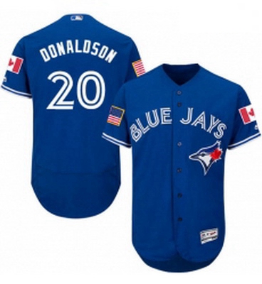 Mens Majestic Toronto Blue Jays 20 Josh Donaldson Authentic Royal Blue Fashion Stars Stripes Flex Ba