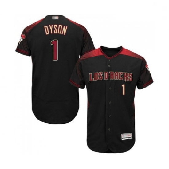 Mens Arizona Diamondbacks 1 Jarrod Dyson Black Alternate Authentic Collection Flex Base Baseball Jer