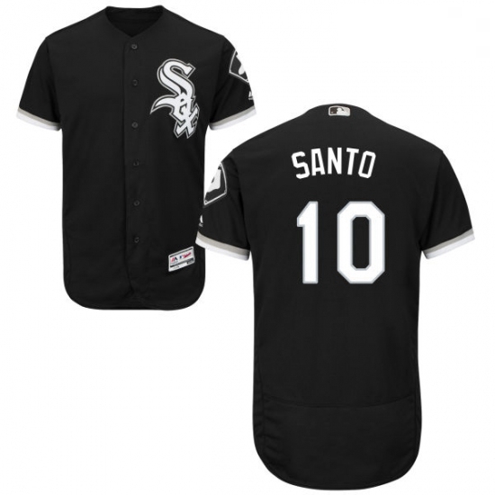 Mens Majestic Chicago White Sox 10 Ron Santo Black Alternate Flexbase Authentic Collection MLB Jerse