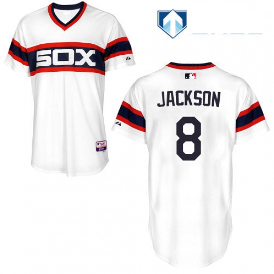 Mens Majestic Chicago White Sox 8 Bo Jackson White Alternate Flex Base Authentic Collection MLB Jers