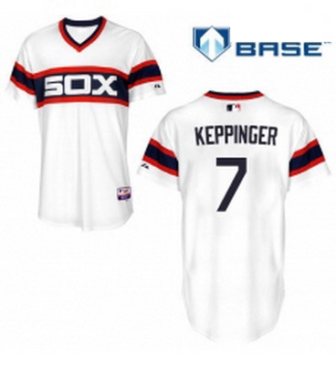 Mens Majestic Chicago White Sox 7 Jeff Keppinger White Alternate Flex Base Authentic Collection MLB 