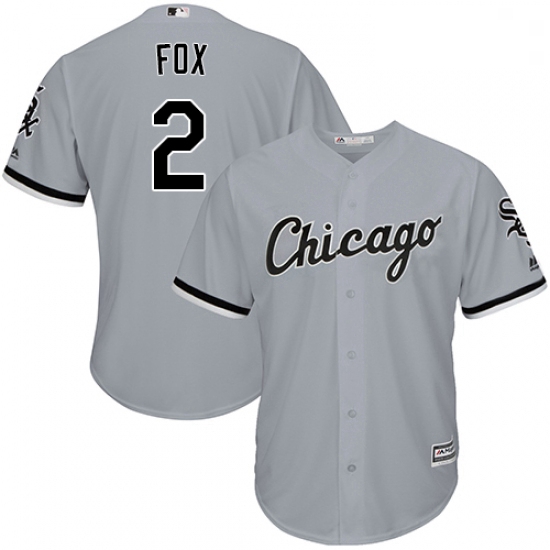 Mens Majestic Chicago White Sox 2 Nellie Fox Grey Road Flex Base Authentic Collection MLB Jersey