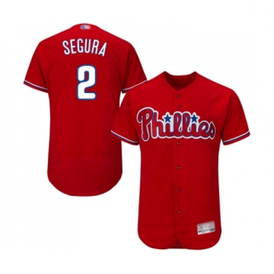 Mens Philadelphia Phillies 2 Jean Segura Red Alternate Flex Base Authentic Collection Baseball Jerse