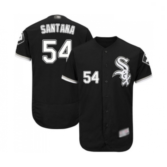 Mens Chicago White Sox 54 Ervin Santana Black Alternate Flex Base Authentic Collection Baseball Jers