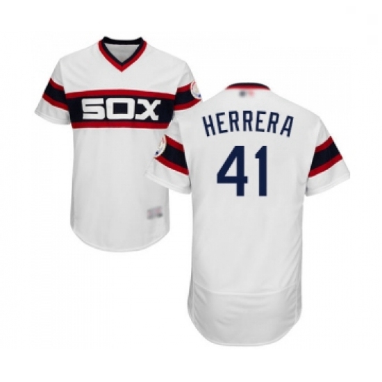 Mens Chicago White Sox 41 Kelvin Herrera White Alternate Flex Base Authentic Collection Baseball Jer