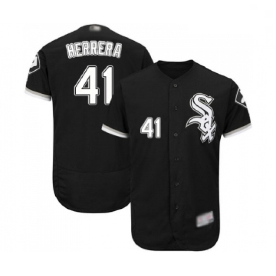 Mens Chicago White Sox 41 Kelvin Herrera Black Alternate Flex Base Authentic Collection Baseball Jer