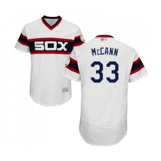 Mens Chicago White Sox 33 James McCann White Alternate Flex Base Authentic Collection Baseball Jerse