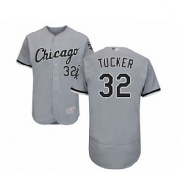 Mens Chicago White Sox 32 Preston Tucker Grey Road Flex Base Authentic Collection Baseball Jersey