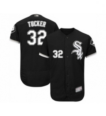 Mens Chicago White Sox 32 Preston Tucker Black Alternate Flex Base Authentic Collection Baseball Jer