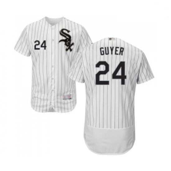 Mens Chicago White Sox 24 Brandon Guyer White Home Flex Base Authentic Collection Baseball Jersey