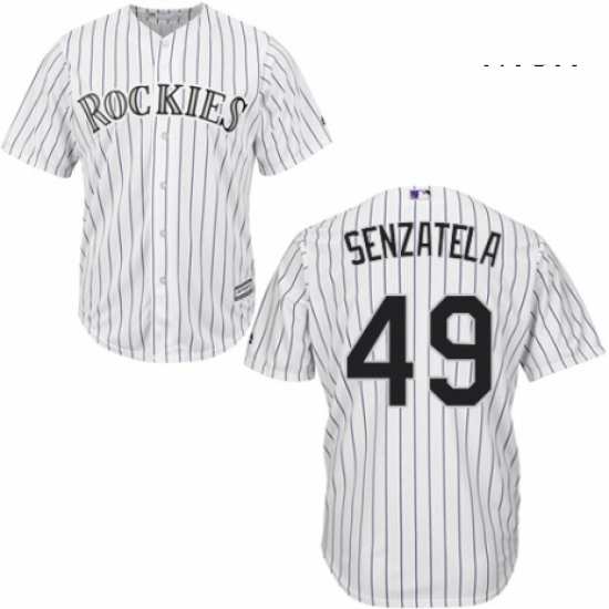 Mens Majestic Colorado Rockies 49 Antonio Senzatela Replica White Home Cool Base MLB Jersey