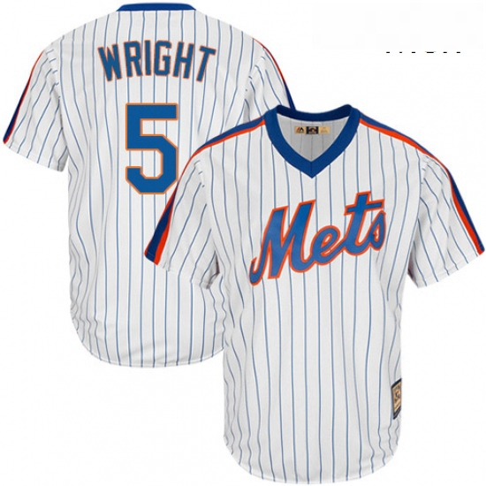 Mens Majestic New York Mets 5 David Wright Authentic White Cooperstown MLB Jersey