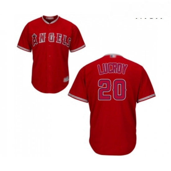 Mens Los Angeles Angels of Anaheim 20 Jonathan Lucroy Replica Red Alternate Cool Base Baseball Jerse