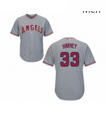 Mens Los Angeles Angels of Anaheim 33 Matt Harvey Replica Grey R
