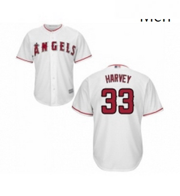 Mens Los Angeles Angels of Anaheim 33 Matt Harvey Replica White Home Cool Base Baseball Jersey