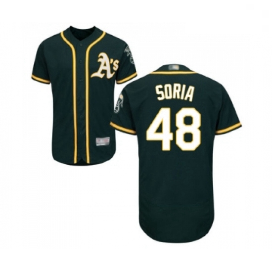 Mens Oakland Athletics 48 Joakim Soria Green Alternate Flex Base Authentic Collection Baseball Jerse