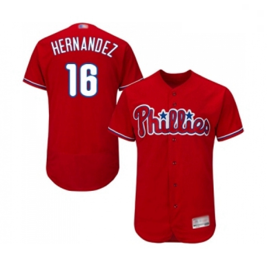 Mens Philadelphia Phillies 16 Cesar Hernandez Red Alternate Flex Base Authentic Collection Baseball 