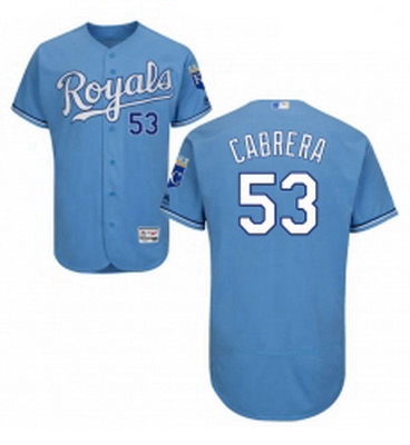 Mens Majestic Kansas City Royals 53 Melky Cabrera Light Blue Flexbase Authentic Collection MLB Jerse