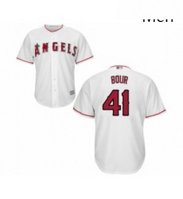 Mens Los Angeles Angels of Anaheim 41 Justin Bour Replica White Home Cool Base Baseball Jersey