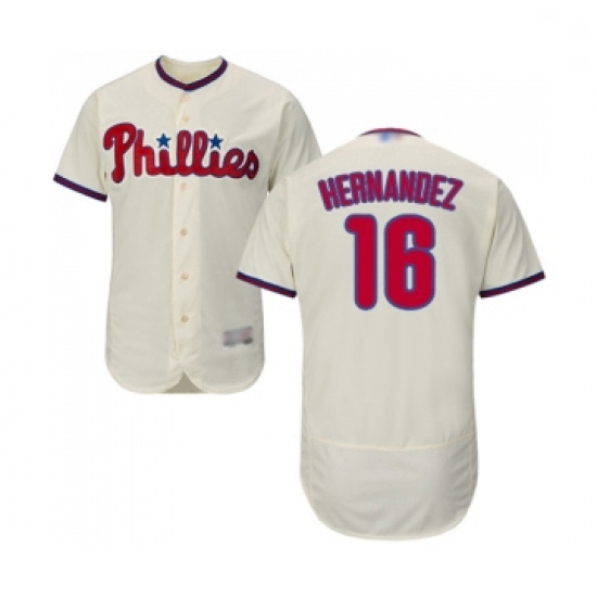 Mens Philadelphia Phillies 16 Cesar Hernandez Cream Alternate Flex Base Authentic Collection MLB Jer