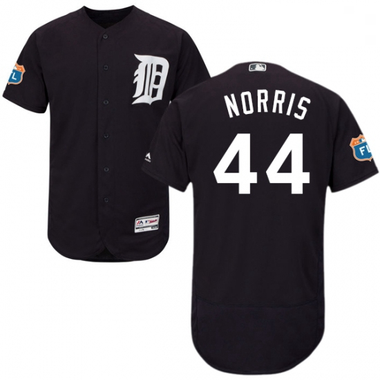 Mens Majestic Detroit Tigers 44 Daniel Norris Navy Blue Alternate Flex Base Authentic Collection MLB