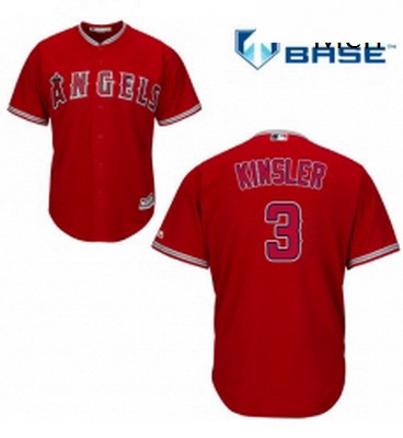 Mens Majestic Los Angeles Angels of Anaheim 3 Ian Kinsler Replica Red Alternate Cool Base MLB Jersey