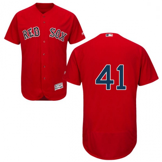 Mens Majestic Boston Red Sox 41 Chris Sale Red Flexbase Authenti