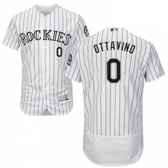 Mens Majestic Colorado Rockies 0 Adam Ottavino White Home Flex B