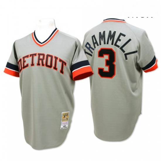 Mens Mitchell and Ness Detroit Tigers 3 Alan Trammell Replica Gr