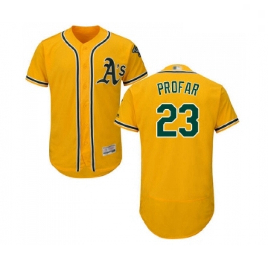 Mens Oakland Athletics 23 Jurickson Profar Gold Alternate Flex Base Authentic Collection Baseball Je