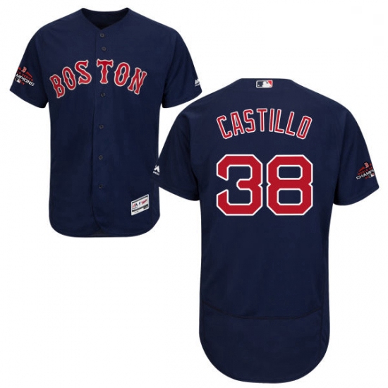 Mens Majestic Boston Red Sox 38 Rusney Castillo Navy Blue Alternate Flex Base Authentic Collection 2