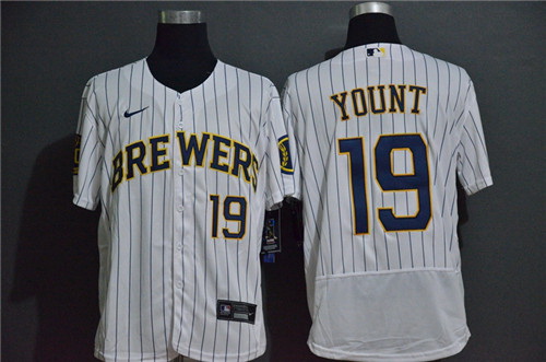 Brewers 19 Robin Yount White 2020 Nike Flexbase Jersey