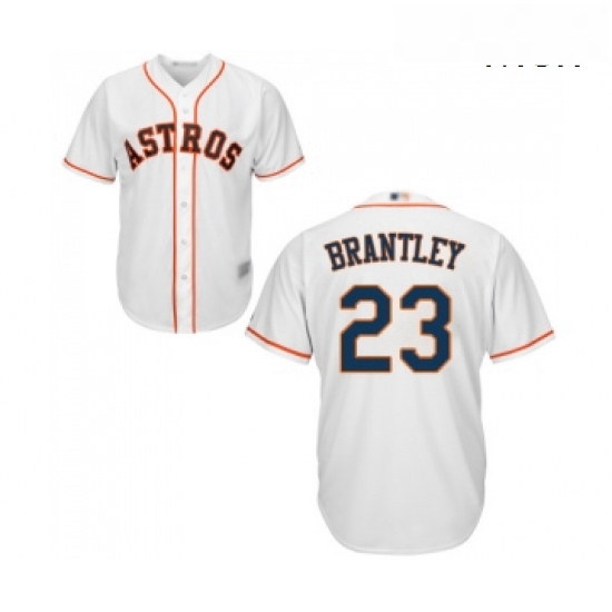 Mens Houston Astros 23 Michael Brantley Replica White Home Cool Base Baseball Jersey