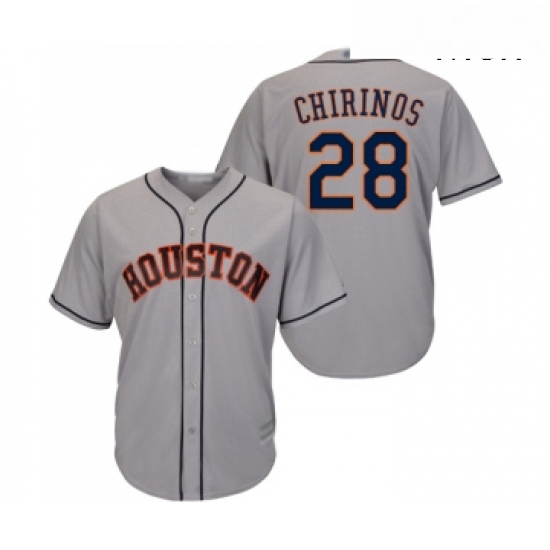 Mens Houston Astros 28 Robinson Chirinos Replica Grey Road Cool Base Baseball Jersey